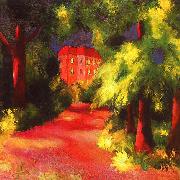 Red House in a Park August Macke